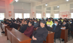 武功交警举行第五届后稷文化节暨河滩古会疏堵保畅启动仪式