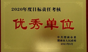 渭南区经开管委会荣获渭南市2020年度目标责任考核优秀单位