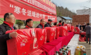 省慈善协会红领巾志愿队来山阳县色河铺镇向阳沟村开展爱心捐赠活动